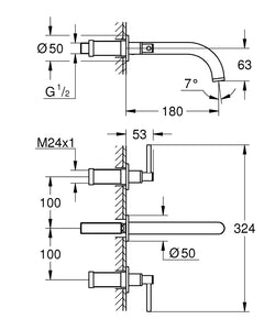 Atrio 3-Hole Basin Mixer S-Size