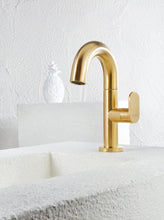 Load image into Gallery viewer, Leo Single Lever Basin Mixer Medium Size Brushed Gold
