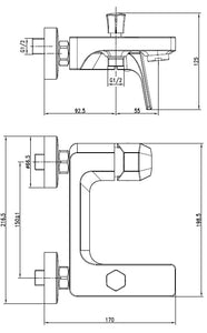 Octa Single Lever Bath& Shower Mixer Matt Black