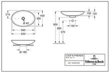Load image into Gallery viewer, Loop&amp;Friends Surface-mounted Washbasin 630x430 mm
