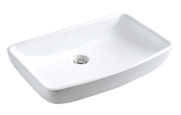 Surface-mounted Rectangle Washbasin 600x380x130 White Alpin