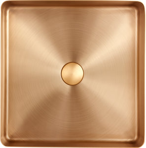 Surface mounted Square Washbasin Stainless Steel Brushed Gold