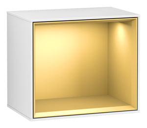 Finion Shelf Module 418x356x270 Gold Mat/Glossy White Laquer