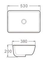 Load image into Gallery viewer, Vision Rectangular Undercounter Washbasin 530x380x200mm White
