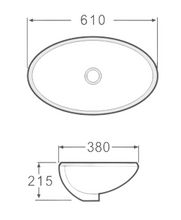 Load image into Gallery viewer, Vision Oval Under Counter Washbasin 610x380x230mm White
